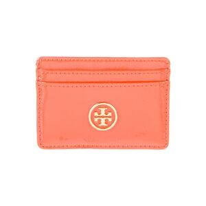 Tory Burch Emerson Leather Card Holder Orange 6 Slots